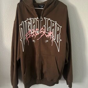 PacSun Brown Hoodie with Graphic Design
